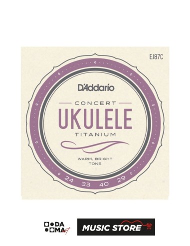 D'Addario EJ87C Комплект струн для концертной укулеле – Titanium