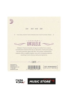 D'Addario EJ87C Concert Ukulele Tel Seti – Titanium 2