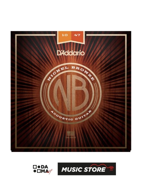 D'Addario NB1047 Acoustic Guitar String Set – Nickel Bronze, Extra Light 10-47