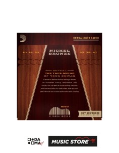 D'Addario NB1047 Akustik Gitar Tel Seti – Nickel Bronze, Extra Light 10-47 2