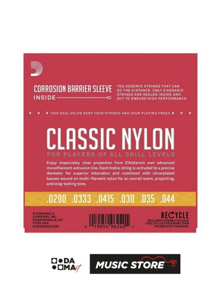 D'Addario EJ27N Student Nylon 4/4 Klasik Gitar Tel Seti – Normal Tension