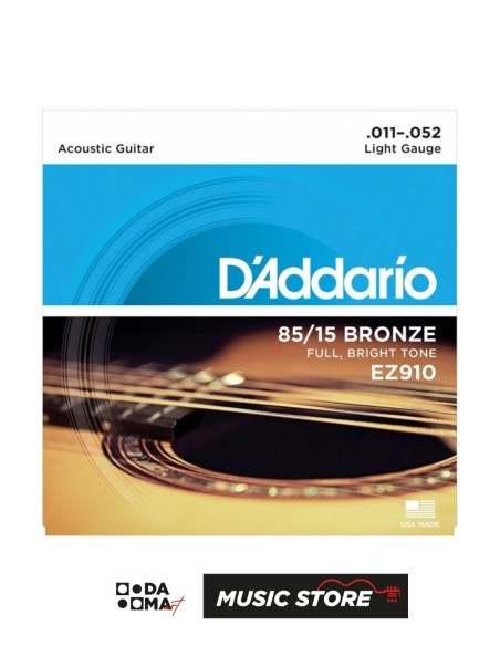 D'Addario EZ910 Комплект струн для акустической гитары – Light 11-52