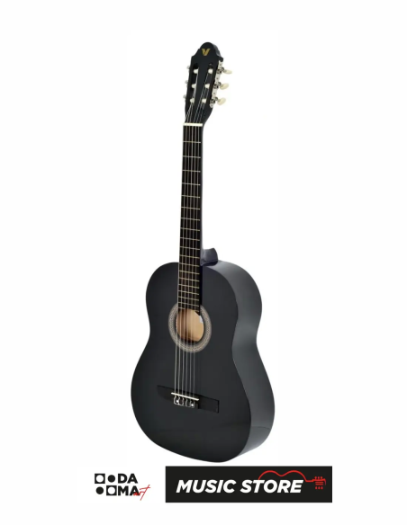 Valler VG412 BK 4/4 Classical Guitar – Black Gloss Finish