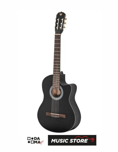 Valler VG250 C BK Cutaway Classical Guitar – Black