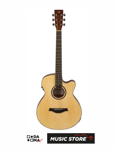 Valler AGX300 İnce Kasa Elektro Akustik Gitar – Natürel Mat