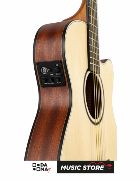 Valler AGX300 Thinbody Electro-Acoustic Guitar – Natural Matte