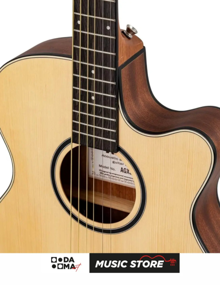 Valler AGX300 Thinbody Electro-Acoustic Guitar – Natural Matte