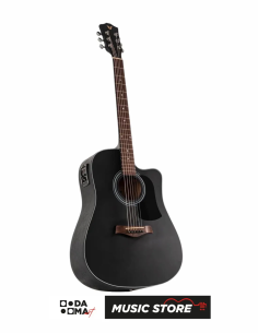 Valler AG240 EQ Electro Acoustic Guitar - Black