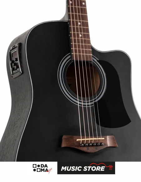 Valler AG240 EQ Electro Acoustic Guitar - Black