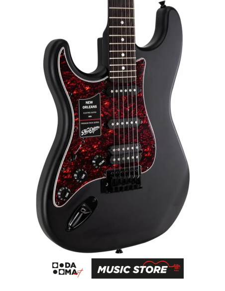 New Orleans NHS9720 MX LH Left-Handed HSS Electric Guitar – Black