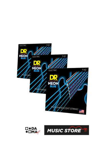 DR NBE-9 HI-DEF NEON MAVİ ELEKTRO GİTAR TELİ (LIGHT 9-42)