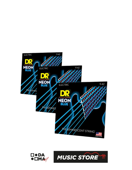 DR NBE-9 HI-DEF NEON MAVİ ELEKTRO GİTAR TELİ (LIGHT 9-42)