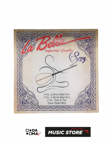 La Bella LBH20 Long-Neck Baglama String Set (7 Strings)