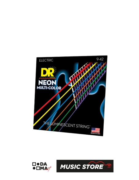 DR NMCE-9 HI-DEF NEON MULTI COLOR ÇOK RENKLİ ELEKTRO GİTAR TELİ (LIGHT 9-42)