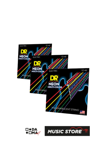 DR NMCE-10 HI-DEF NEON MULTI COLOR ÇOK RENKLİ ELEKTRO GİTAR TELİ (MEDIUM 10-46)